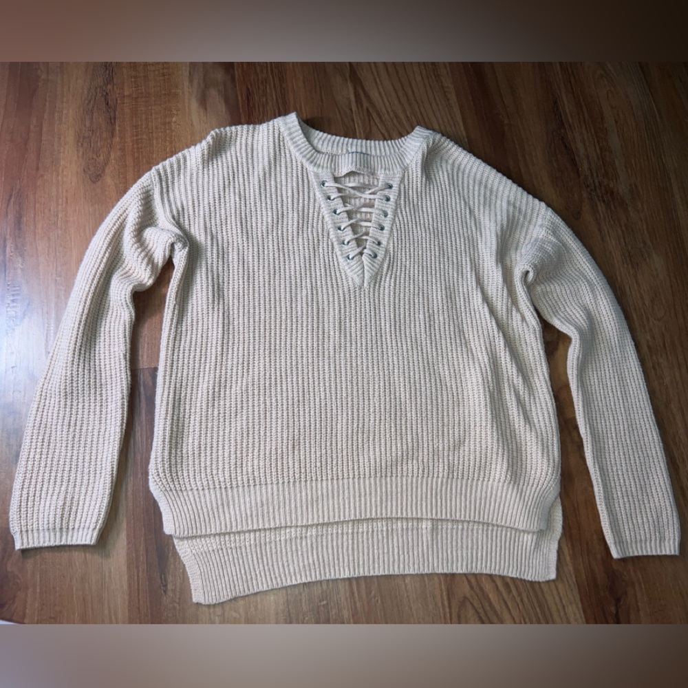 Tan Sweater with front detail